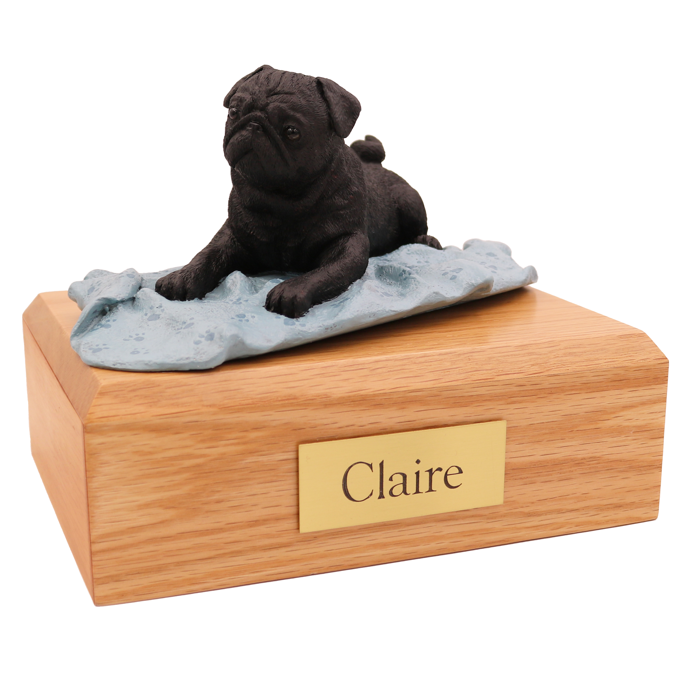 Dog, Pug, Black - Figurine Urn